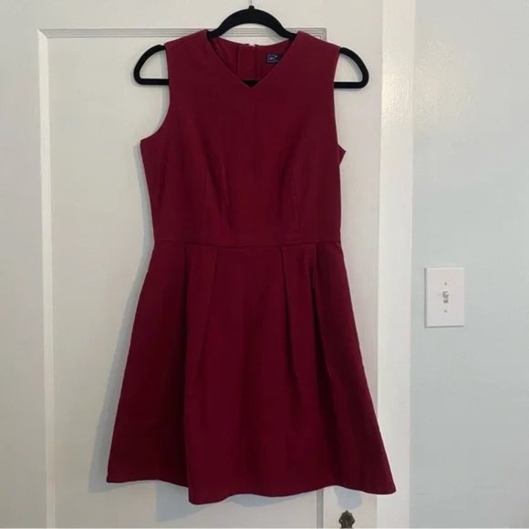 Gap - Berry V Neck Dress - Size 6 - Picture 6 of 6